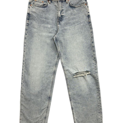 M&S Boyfriend Ankle Grazer Jean Light Indigo Relaxed Fit Casual Denim - Quality Brands Outlet