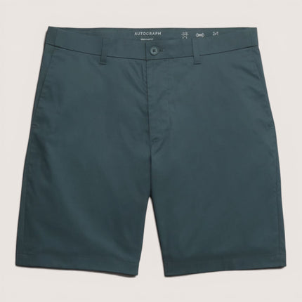M&S Autograph Dark Petrol Lightweight Chino Shorts Regular Fit Summer