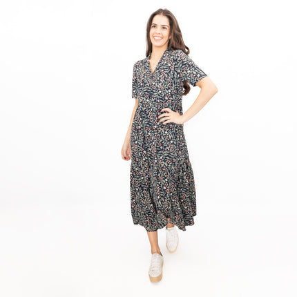 Seasalt Grey Priddacombe Short Sleeve Midi Dress-Quality Brands Outlet-
