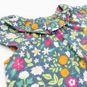 Frugi Girls Maya Foral Sleeveless Summer Jumpsuits with Pockets