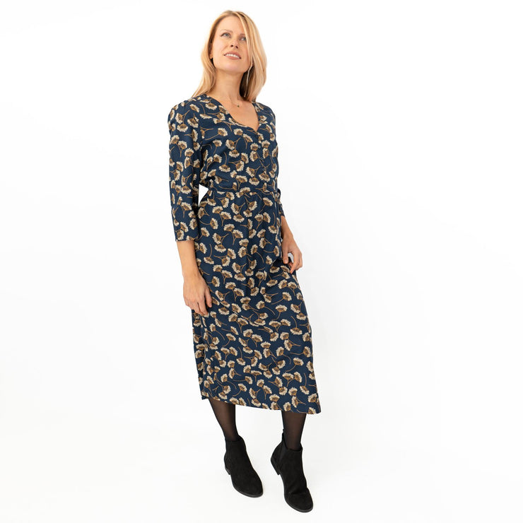 Seasalt Navy Floral Fisborne Midi Dress - Quality Brands Outlet