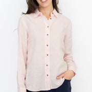 M&S Womens Light Pink Pure Linen Collared Blouse