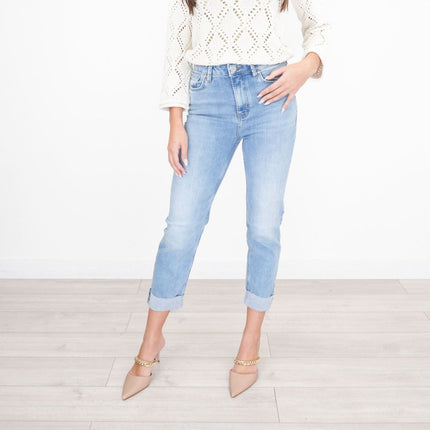M&S Harper Cigarette Jeans Straight Leg Cropped Light Denim-Quality Brands Outlet-