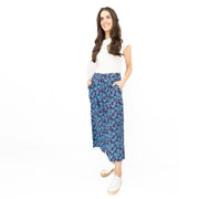 White Stuff Purple Floral Longer Length Midi Skirt - Quality Brands Outlet