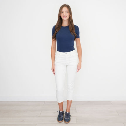 M&S Crop Slim Leg Jeans White-Quality Brands Outlet-