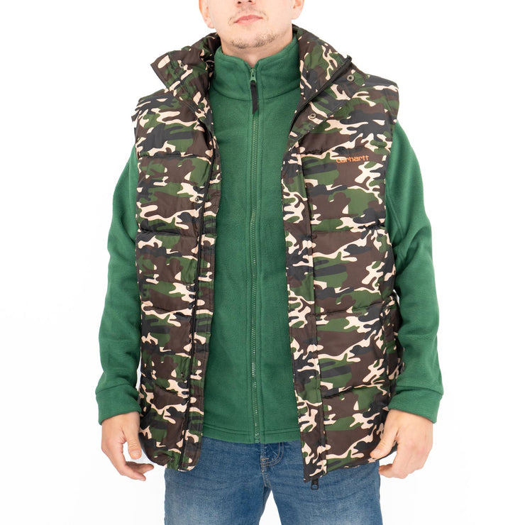 Carhartt Mens Danville Camouflage Gilet Full Zip Padded - Quality Brands Outlet