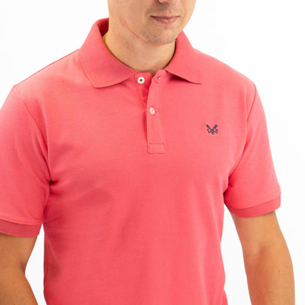 Crew Clothing Company Lightweight Polo Shirt Pink