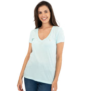 True Religion Light Blue T-Shirt Cotton Short Sleeve Lightweight V-Neck Summer Tops