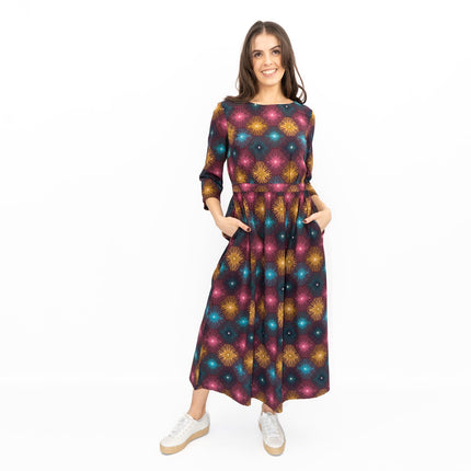 Seasalt Forestry Dress Purple Sparkler Geo Print-Quality Brands Outlet-