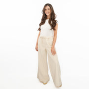 M&S Wide Leg Palazzo High Waist Jeans Ecru - Quality Brands Outlet