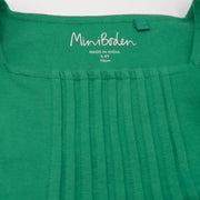 Mini Boden Girls Green Sleeveless Summer Jersey Frill Dress