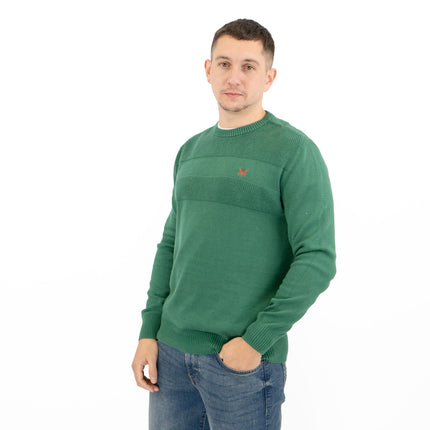 Crew Clothing Mens Rib Knitted Jumper Long Sleeve Emerald Green-Quality Brands Outlet-