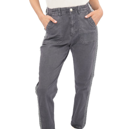 M&S Cotton Rich Slim Fit Trousers Stretch Elasticated Cuff Navy - Quality Brands Outlet