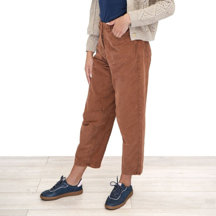 Next Cord Barrel Trousers Tan Brown - Quality Brands Outlet