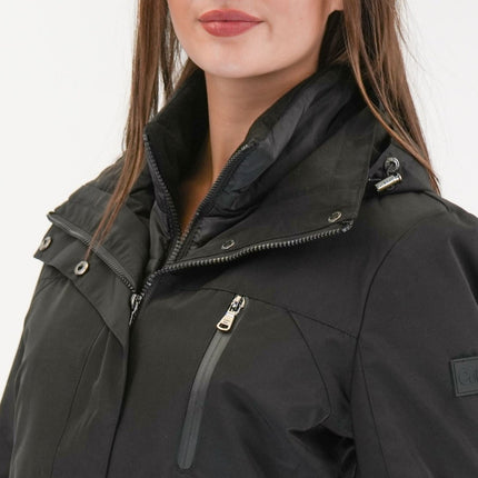 3-in-1 Waterproof Ski Jacket Black with Detachable Insert-Quality Brands Outlet-