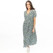 Seasalt Blue Tea Dress Birch Leaf Midaxi - Quality Brands Outlet