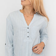 White Stuff Blue Rhiannon Longline Shirt