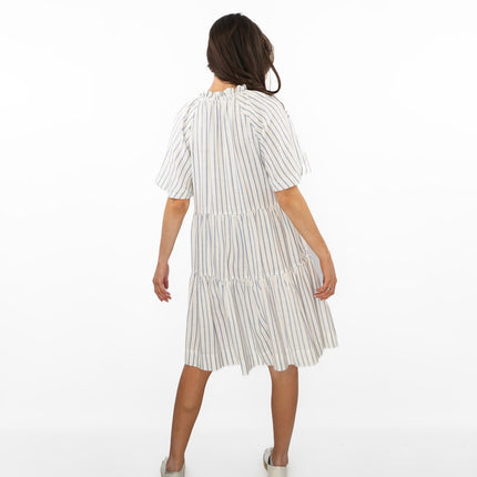 White Stuff Sophia Eco Vero Stripe Dress-Quality Brands Outlet-