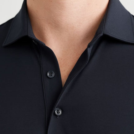 Porofino Polo Shirt Navy Long Sleeve Tops-Quality Brands Outlet-