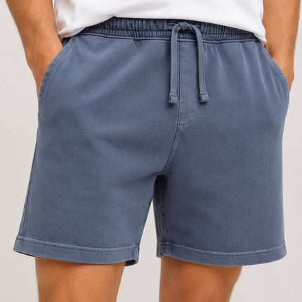 M&S Pure Cotton Jersey Shorts Elasticated Waist Blue - Quality Brands Outlet