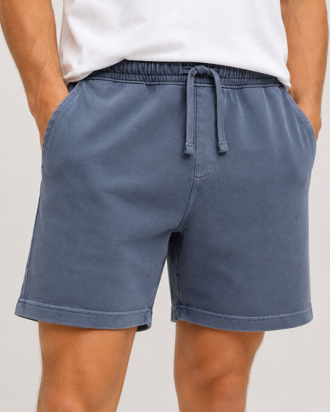 M&S Pure Cotton Jersey Shorts Elasticated Waist Blue - Quality Brands Outlet