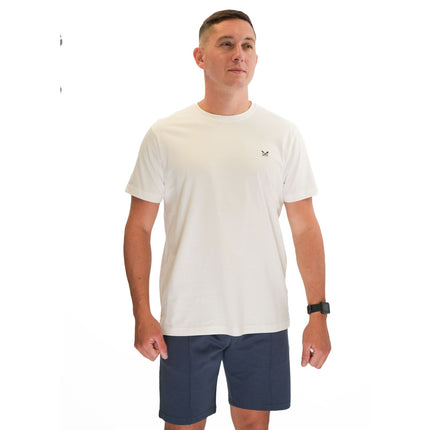 Crew Clothing Mens White Short Sleeve T-Shirt - Quality Brands Outlet