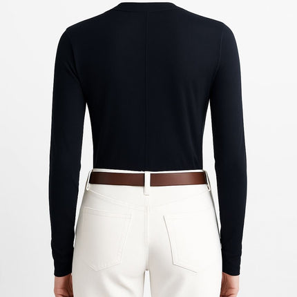 Brady V-Neck Tops Long Sleeve Navy-Quality Brands Outlet-