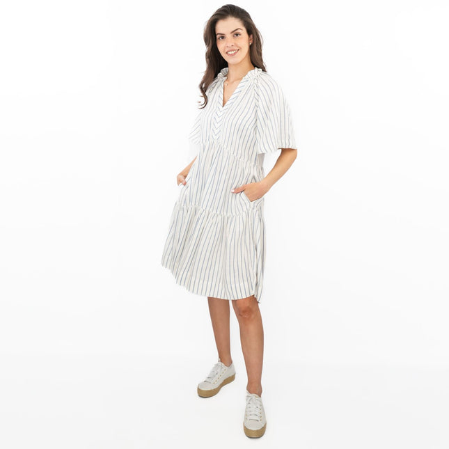White Stuff Sophia Eco Vero Stripe Dress-Quality Brands Outlet-