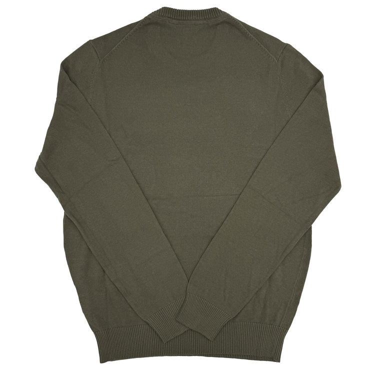 Crew Clothing Mens Knitted Jumper Long Sleeve Khaki Green - Quality Brands Outlet