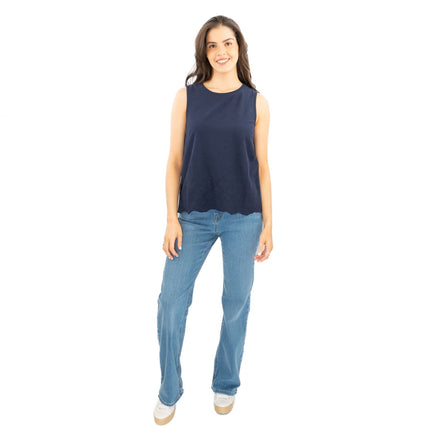 White Stuff Silvia Cut Out Top Navy-Quality Brands Outlet-