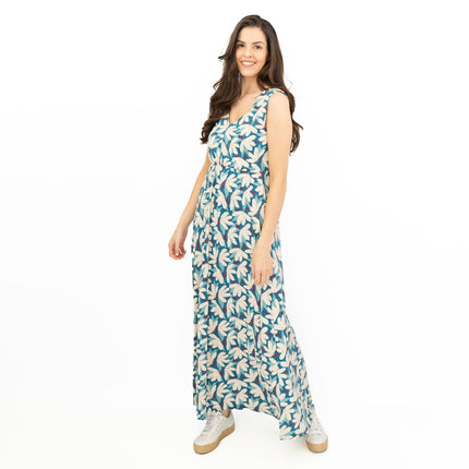 Seasalt Womens Polmanter Floral Blue Jersey Dress-Quality Brands Outlet-