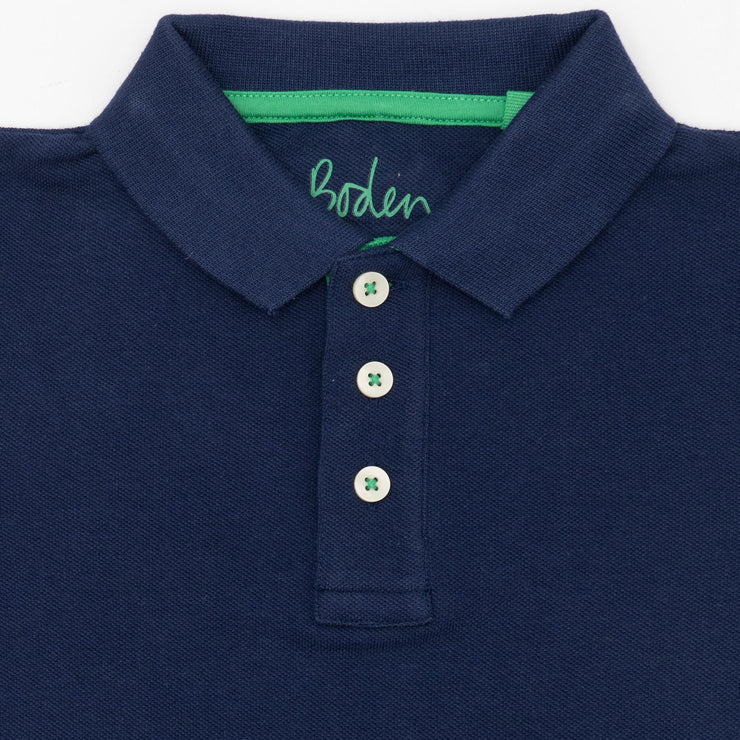 Mini Boden Boys Navy Blue Short Sleeve Polo Shirts