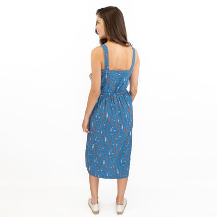 Seasalt Valley Roam Blue Boat Sleeveless Summer Dress-Quality Brands Outlet-