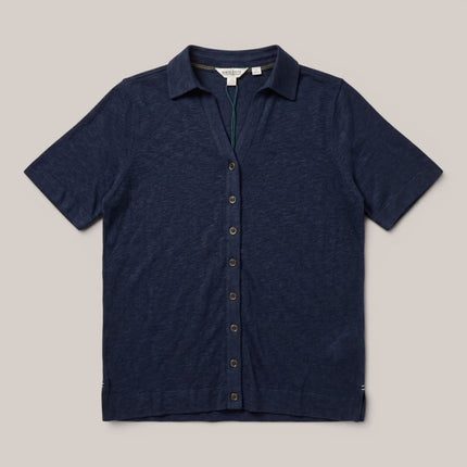 White Stuff Charlie Linen Shirt Navy 100% Linen Button Up - Quality Brands Outlet