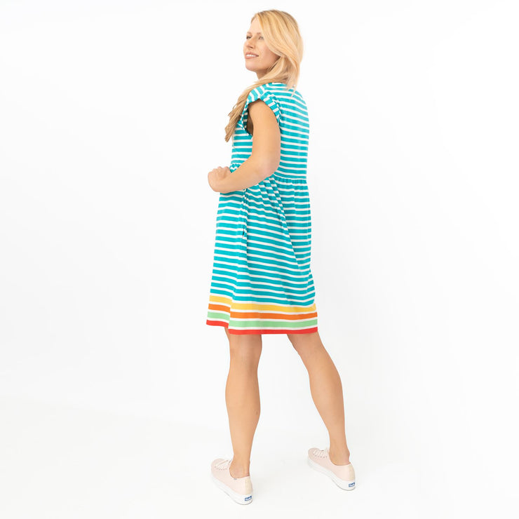 Frugi Materinity Turquoise Stripe Dress