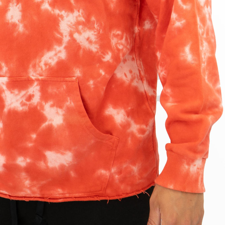 True Religion Mens Orange Tie Dye Pullover Hoodie Long Sleeve Tops - Quality Brands Outlet