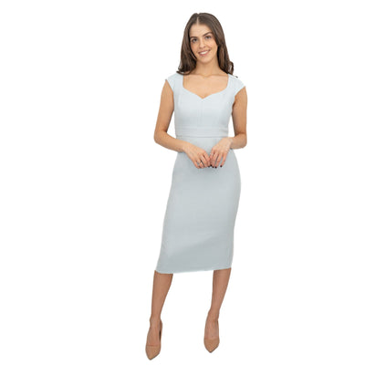 Hobbs Women Powder Blue Emmaline Dress - Quality Brands Outlet