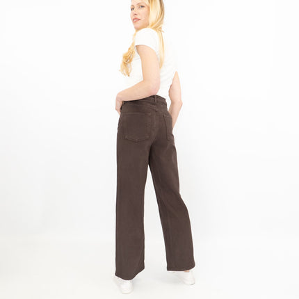 M&S Wide Leg Jeans Chocolate Brown