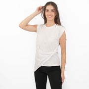 Tilly Drape Cotton Tops White - Quality Brands Outlet