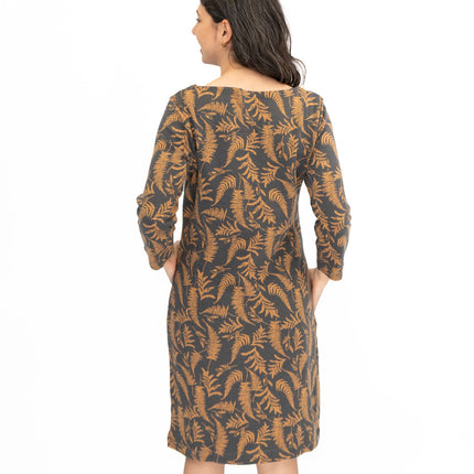 White Stuff Willow Grey Leaves Dress-Quality Brands Outlet-