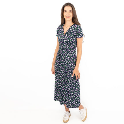 Seasalt Navy Floral Chapelle Jersey Midi Dress-Quality Brands Outlet-