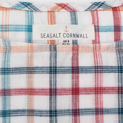 Seasalt Trendine Hills Cotton Linen Short Sleeve Blouse White Summer Tops-Quality Brands Outlet-