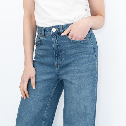 M&S Wide Leg Blue Jeans Medium Indigo Blue