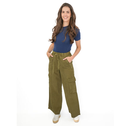 M&S Lyocell Cargo Trousers Khaki-Quality Brands Outlet-