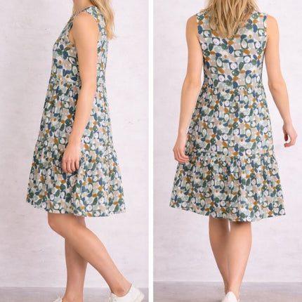 Seasalt Bodelva Sleeveless Jersey Dress Geo Pebbles Chalk Organic - Quality Brands Outlet