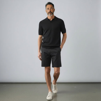 M&S Autograph Black Lightweight Chino Shorts Regular Fit Summer - Quality Brands Outlet