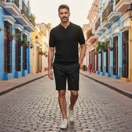 M&S Autograph Black Lightweight Chino Shorts Regular Fit Summer - Quality Brands Outlet
