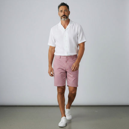 M&S Autograph Dusted Pink Lightweight Chino Shorts Regular Fit Summer - Quality Brands Outlet