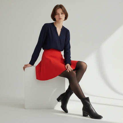 Reiss Red Christa Fit & Flare Short Skirt-Quality Brands Outlet-