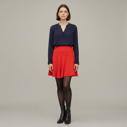 Reiss Red Christa Fit & Flare Short Skirt-Quality Brands Outlet-